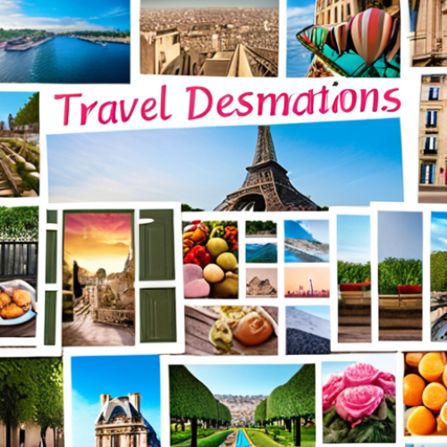 A vibrant and inspiring vision board filled with images of travel destinations like Paris, a healthy body, a dream house, and affirmations written in a beautiful font. The overall mood should be uplifting and motivating, capturing the essence of achieving life goals.